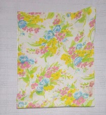 1960s VTG Daisy Floral Blue Pink Pastel Double Flat Sheet Grants For Home 54x76