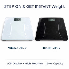 Digital Bathroom Scale 180kg LCD Body Weight Glass Electronic Weighing Sca