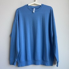 Alo Yoga Soho Oversized Crewneck Pullover Sweatshirt Women's Size Small Blue