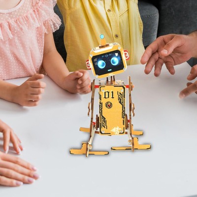 Robot Gift Kit DIY für Jungen Girls Wood Building Art Crafts Voice