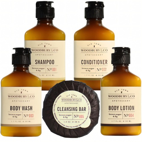 WOODBURY & CO Travel Size Shampoo Conditioner Body Wash Lotion & Soap (150 PK...