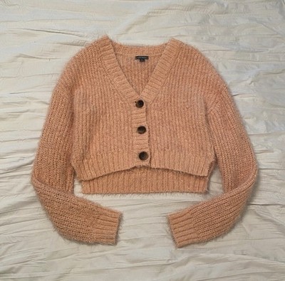 Wild Fable Pink Fuzzy Soft Cropped Sweater Size XS Juniors Long Sleeve Pullover