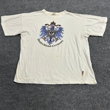 W Design T-Shirt Mens XL White Cotton Deutschland Germany Eagle Graphic Crest