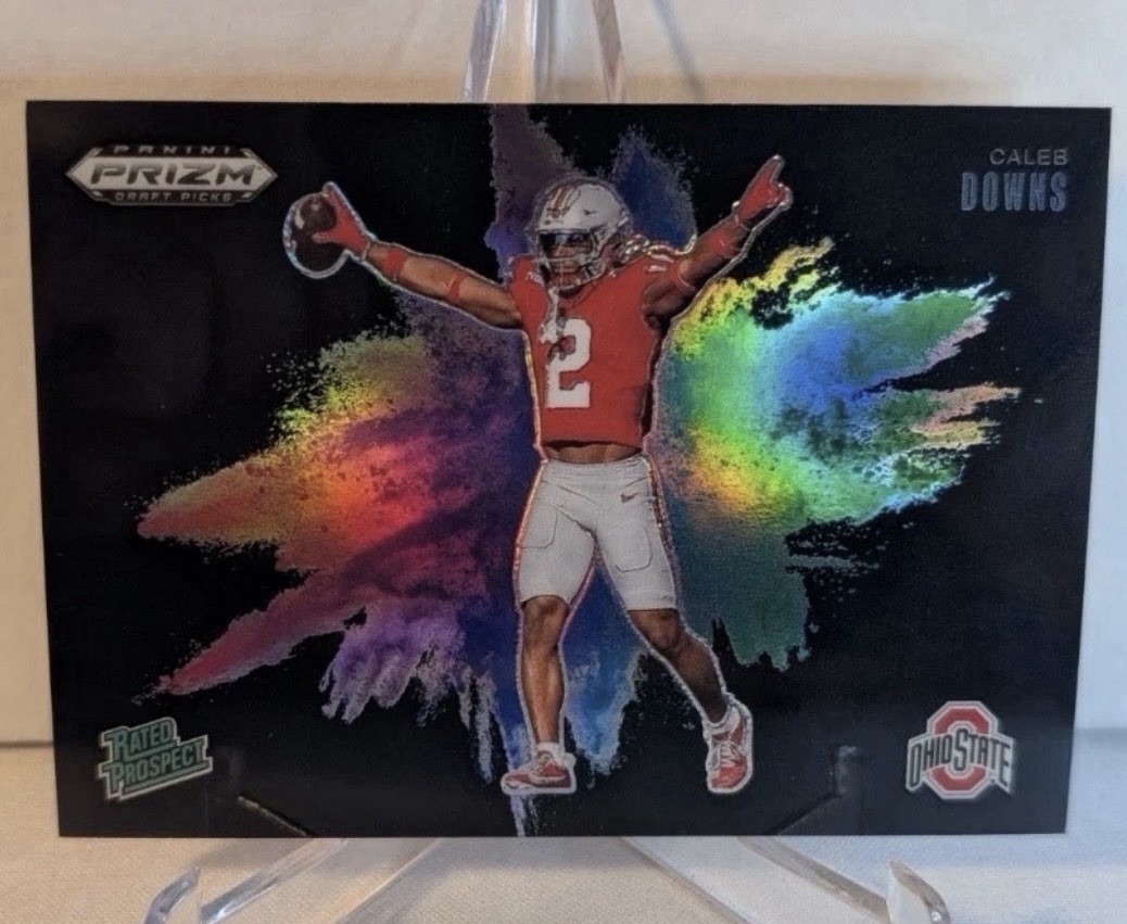 Caleb Downs 2025 Prizm Draft Picks Football Color Blast SSP (CASE HIT) Buckeyes