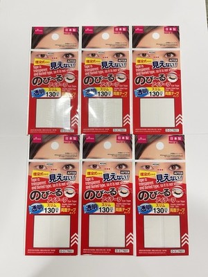 6 Pack Daiso Slim Double-Sided Eyelid Tape Transparent 130pcs made in Japan ''US