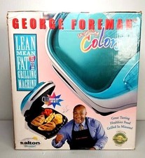 George Foreman Lean Mean Fat Reducing In Grilling Colors Machine in NIB Teal