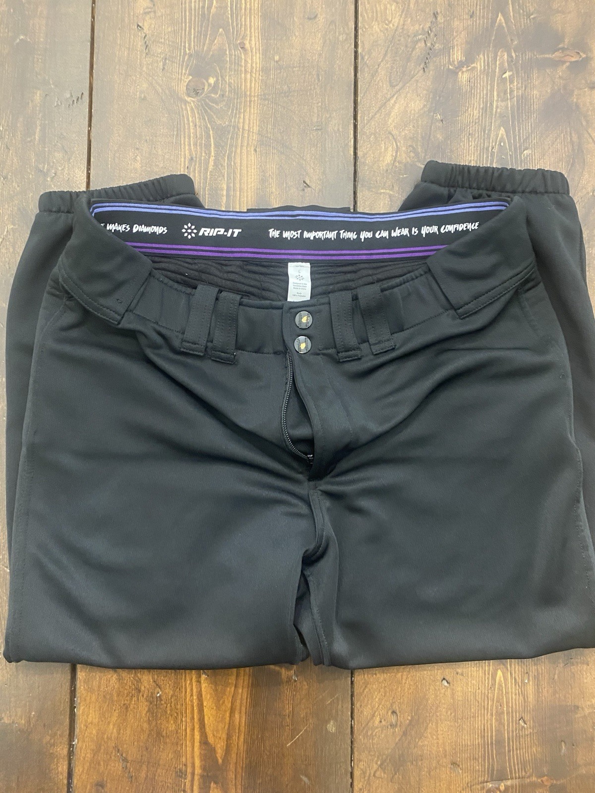 RIP-IT Girls Softball Pants, Large, Black