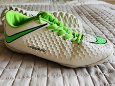 Nike Hypervenom indoor football shoes in white and volt green. Shoes Size 5.5Y