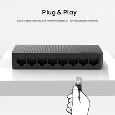 8 Port Gigabit Ethernet Switch Desktop Unmanaged Network Hub Plug  Play SG108