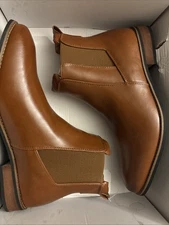 Rollda Mens Casual Dress Chelsea Non-Slip Fashion Ankle Boots Brown Size 11