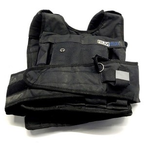 RUNmax Weighted Vest Adjustable Fitness Training Black Reflective Strip