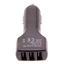 Car Charger 36W 3-Port USB 4.8A DC Socket Plug-in Power for Tablets
