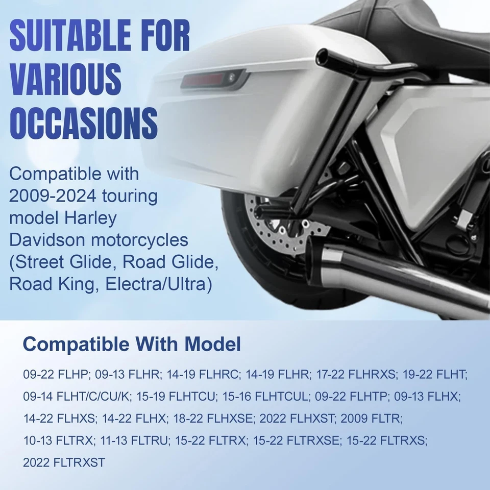 Saddlebag Guard Road Glide Bracket for Harley Davidson Touring Street Black T... - Image 4 of 4