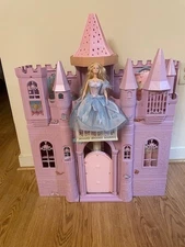 Rare Mattel 2003 Barbie Swan Lake Musical Fantasy Castle *WORKS* w/Odette Doll