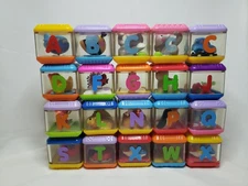 Fisher-Price Peek A Blocks Lot Of 20 Alpahbet Letters Boo 