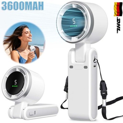 Handventilator Tragbarer USB Ventilator Mini Lüfter mit Akku Leiser 3600mah DHL