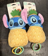 Disney Baby Stitch On The Go Ziggle Infant Toy Pineapple Plush New Set of 2