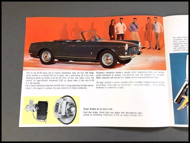 1966 Fiat 1500 Spider Vintage Car Sales Brochure Folder Foto 2 de 4