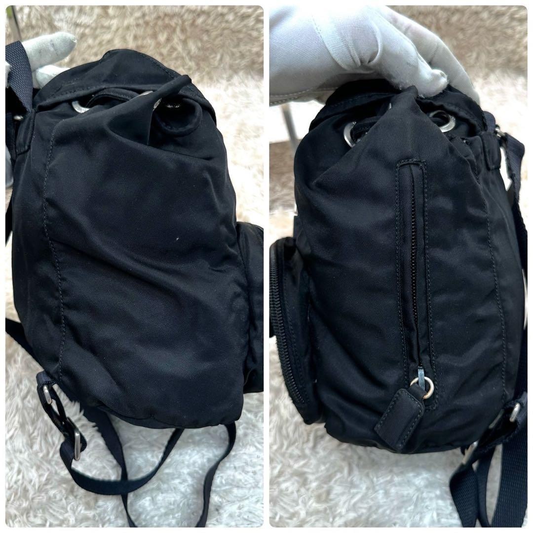 PRADA Triangle Logo Backpack Silver Hardware Nylo… - image 5