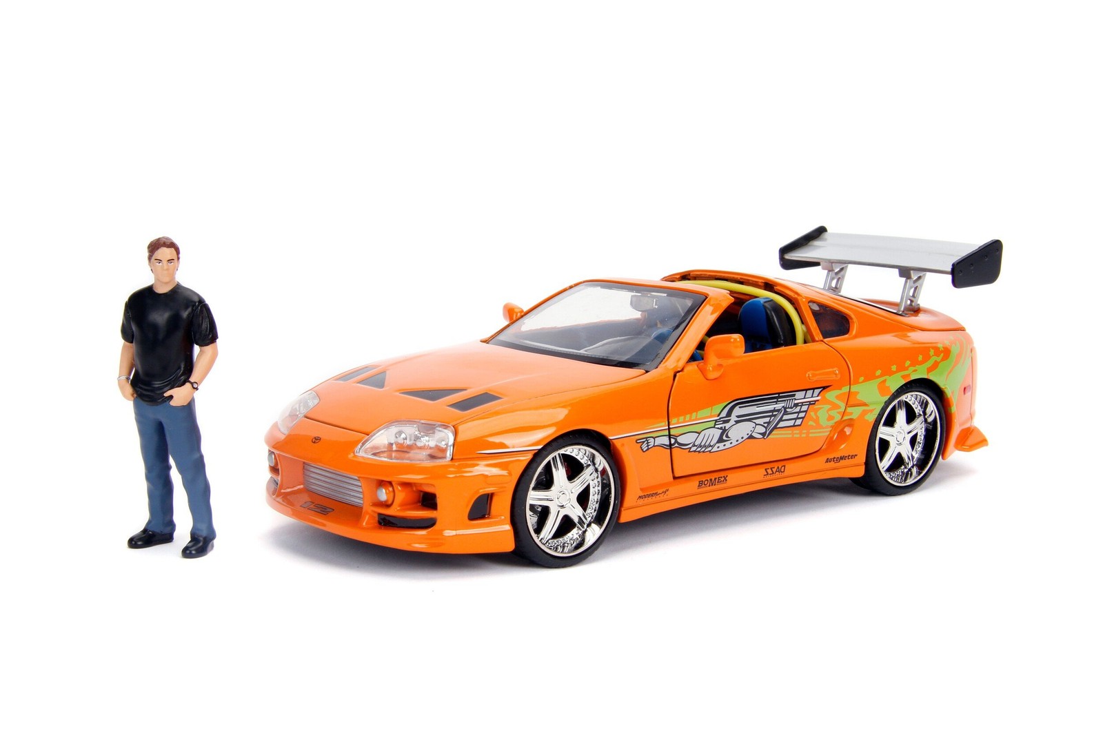 Toyota Supra Fast & Furious Miniature Orange Décoration Bureau Idéale Geek et Autos