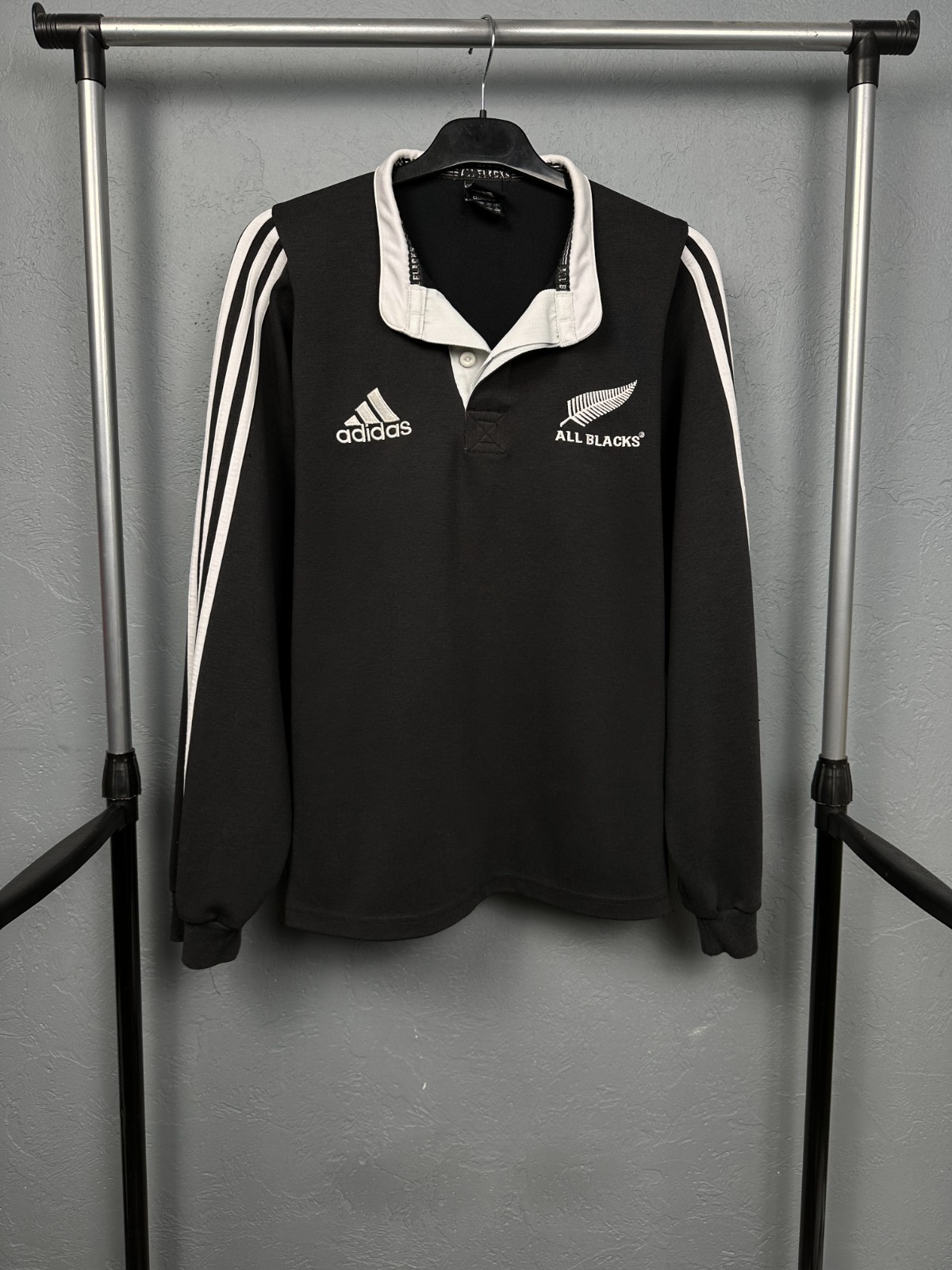 Adidas All Blacks Mens Rugby Jersey Long Sleeve Size L