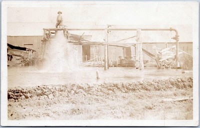 RPPC Vintage Postkarte Artesian Bore Water Gushing Queensland Outback c1910