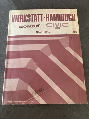 Honda Civic Shuttle Werkstatthandbuch 1988 Nachtrag 88 Reparatur Buch Original