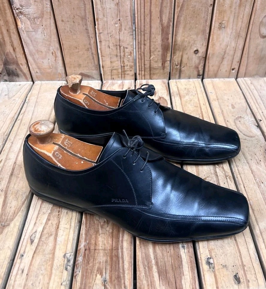 Prada black men's Lace up casual leather dress shoes size uk 9 E us 10 thumbnail 2