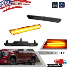 2PCS/Set For 20-24 GMC Sierra 2500 3500 Smoked Lens Amber LED Side Marker Lights