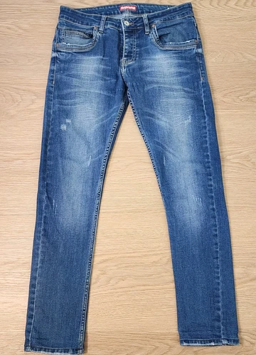 Pantalon doux homme Supreme denim jeans coton jambe droite bouton mouche 31x29