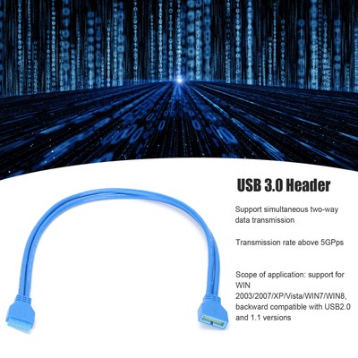 50cm PE Bag USB 3.0 Extension Cable 20pin Male To Female Extending Cord For W CB