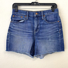 Madewell Shorts Womens Size 26 High Rise Denim Cut Off Medium Wash Glenoaks