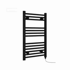 Image of Black Heated Electric Towel Rail | Electric Towel Radiator | Straight