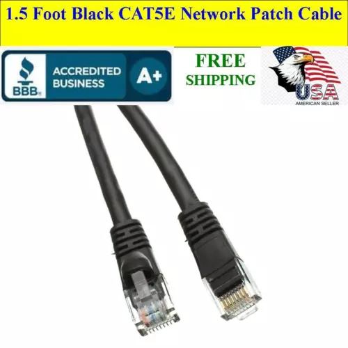 1.5 Ft Cat5e Ethernet Network Computer Patch Cable for PC, XBOX, PS3, PS4