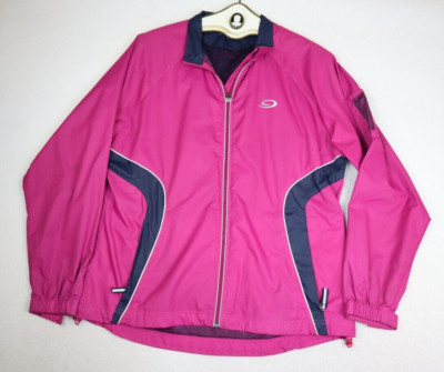 CRANE RUN - WOMEN'S FUCHSIA PURPLE ATHLETIC WINDBREAKER JACKET - SIZE L