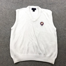 Vintage Lipscomb Bisons Vest Men Large White Spell Out Antigua