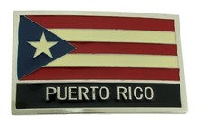Puerto Rico Flag Belt Buckle Western Rodeo Puerto Rican Text Men Women Square