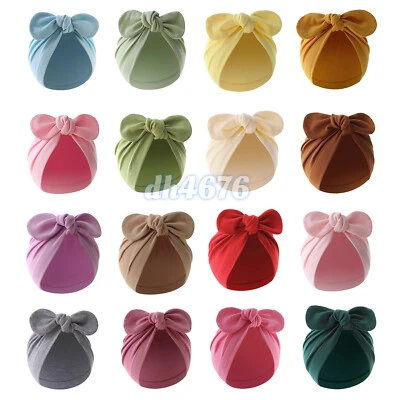 Baby Hat Girls Bows Turban Hats Infant Photography Props Cotton Kids Beanie Baby
