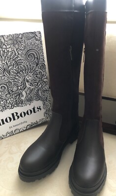 DuoBoots Oakford Knee High Wide Calf Leather Boots Dark Brown EU37/UK4  G-Width UK