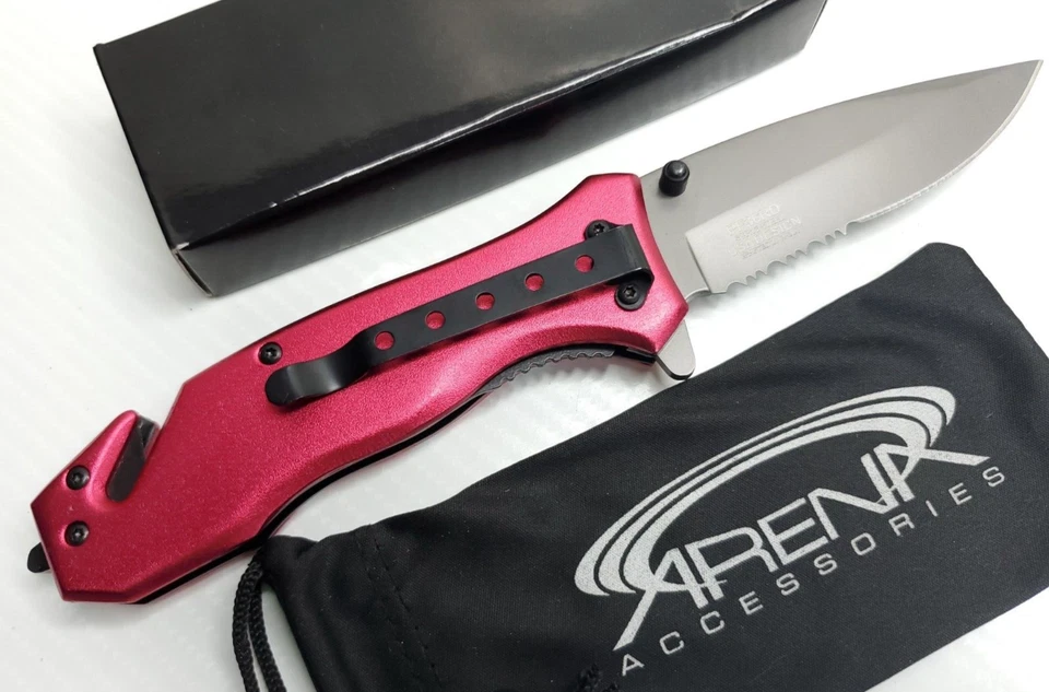 Red Power Ranger Pocket Knife Spring Assisted EDC Blade Tyrannosaurus Superhero - Image 4 of 4