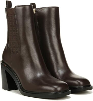 Franco Sarto Women's Paula Castagno Block Heel Side Zipper Ankle Boots,  Size M