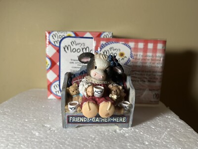 Mary s Moo Moos Friends Gather Here Girl Sitting On Bench Figurine
