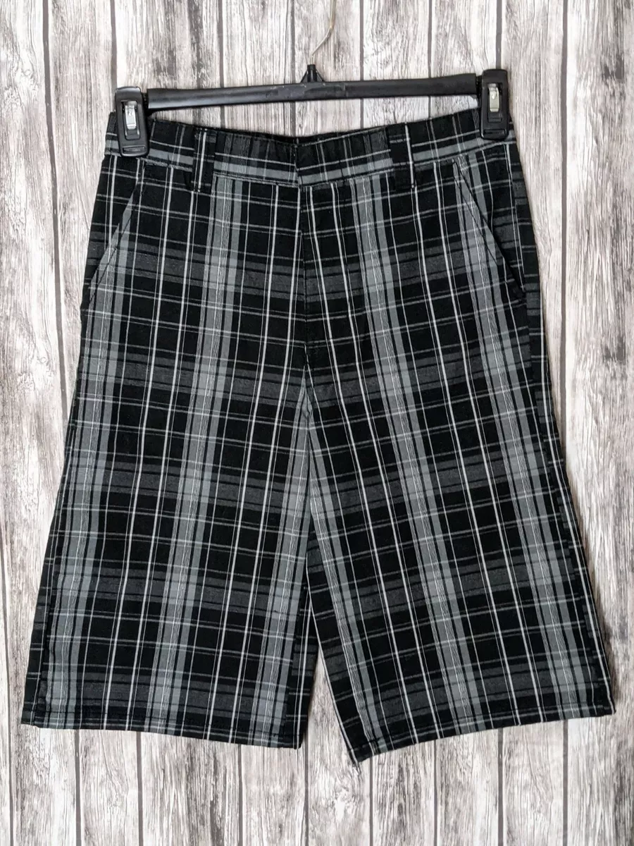 Dickies Boy s Youth Black Gray Plaid Shorts NWOT Size 14 eBay