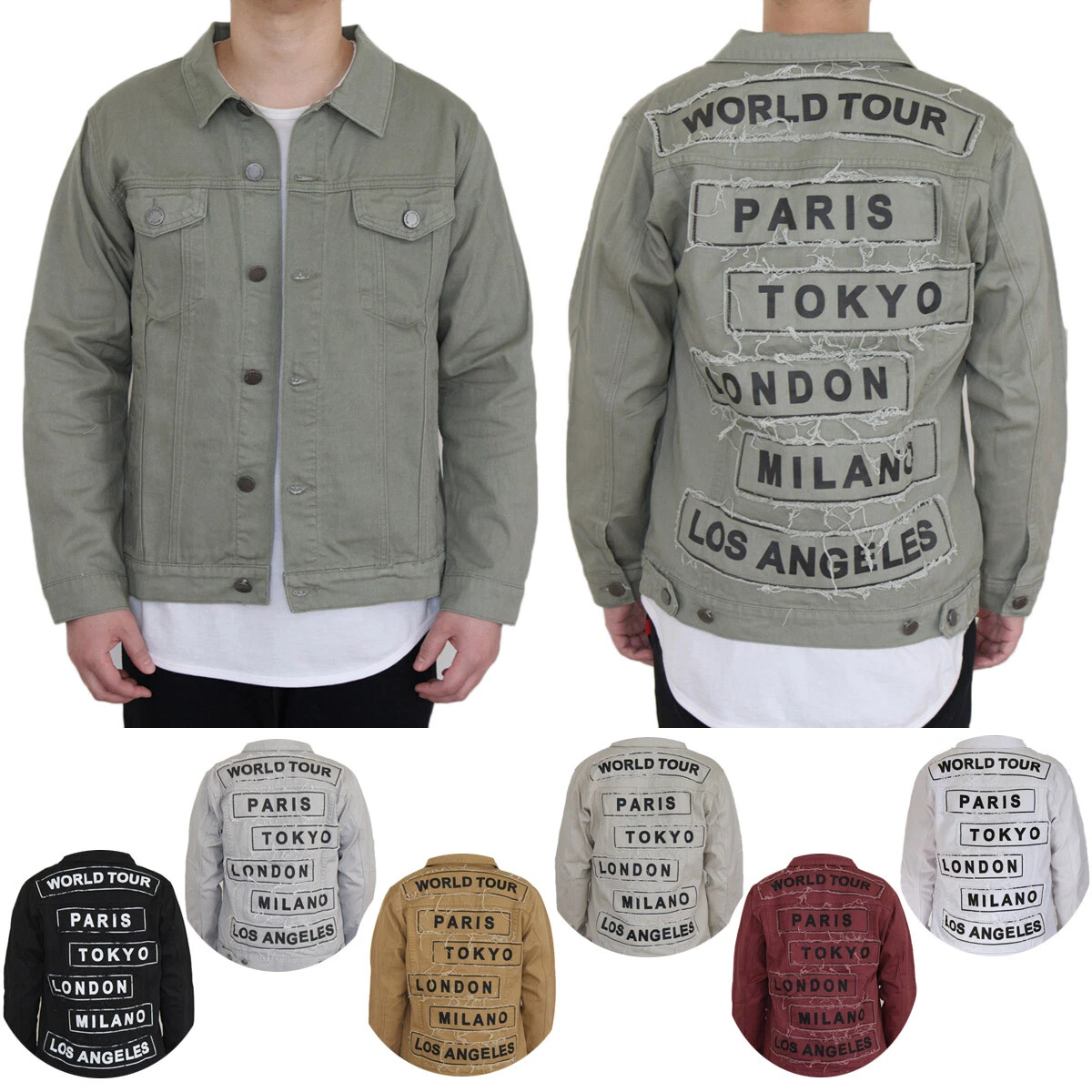 MEN'S WASHED DENIM JEAN JACKET -WORLD TOUR *7 COLORS - DK192
Opens in a new window or tab