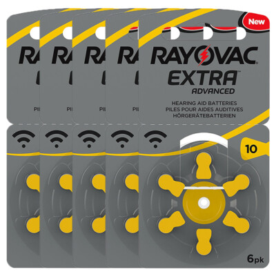 kQ 30x RAYOVAC EXTRA Advanced Hörgerätebatterie Zink - Luft Typ 10 1.45V Blister