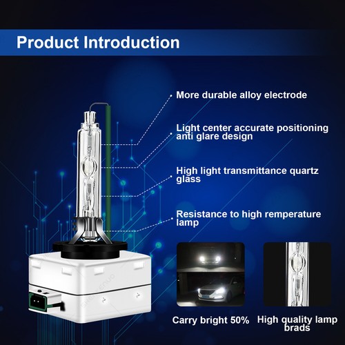 New D3S 66340 6000K Xenon White Bright 35W HID Light Bulbs Set Headlight Qty2 US - Bild 8 von 17