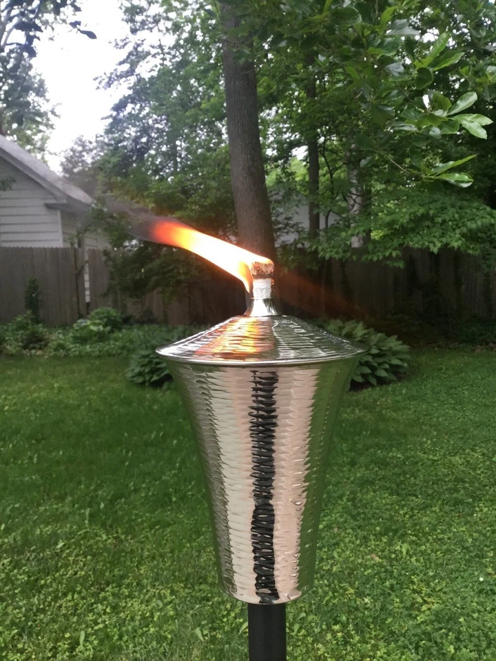 Silver Cylinder Garden Torch - Image 4 of 4