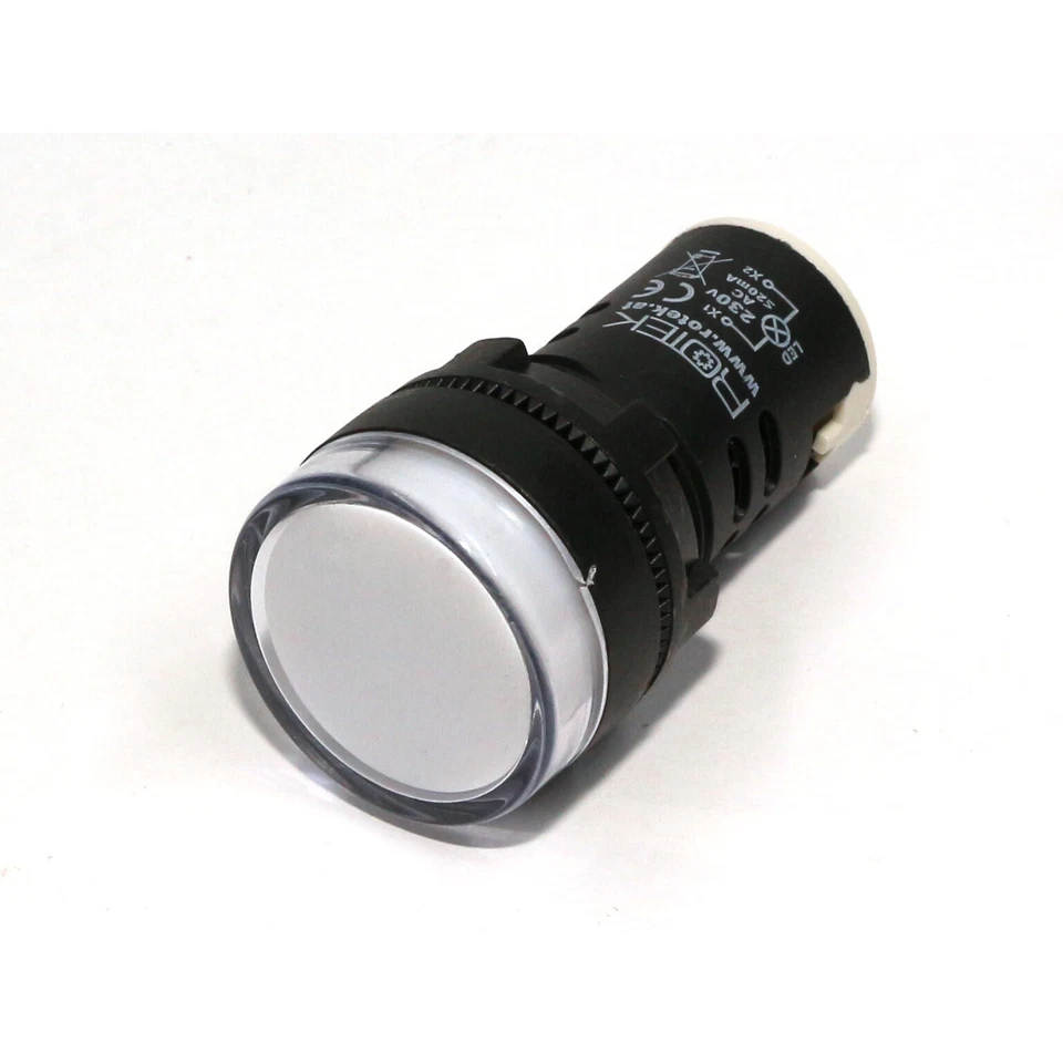 ROTEK Schalttafel Leuchte Signalleuchte Signallampe LED 230V Weiss 29mm Schaltschrank