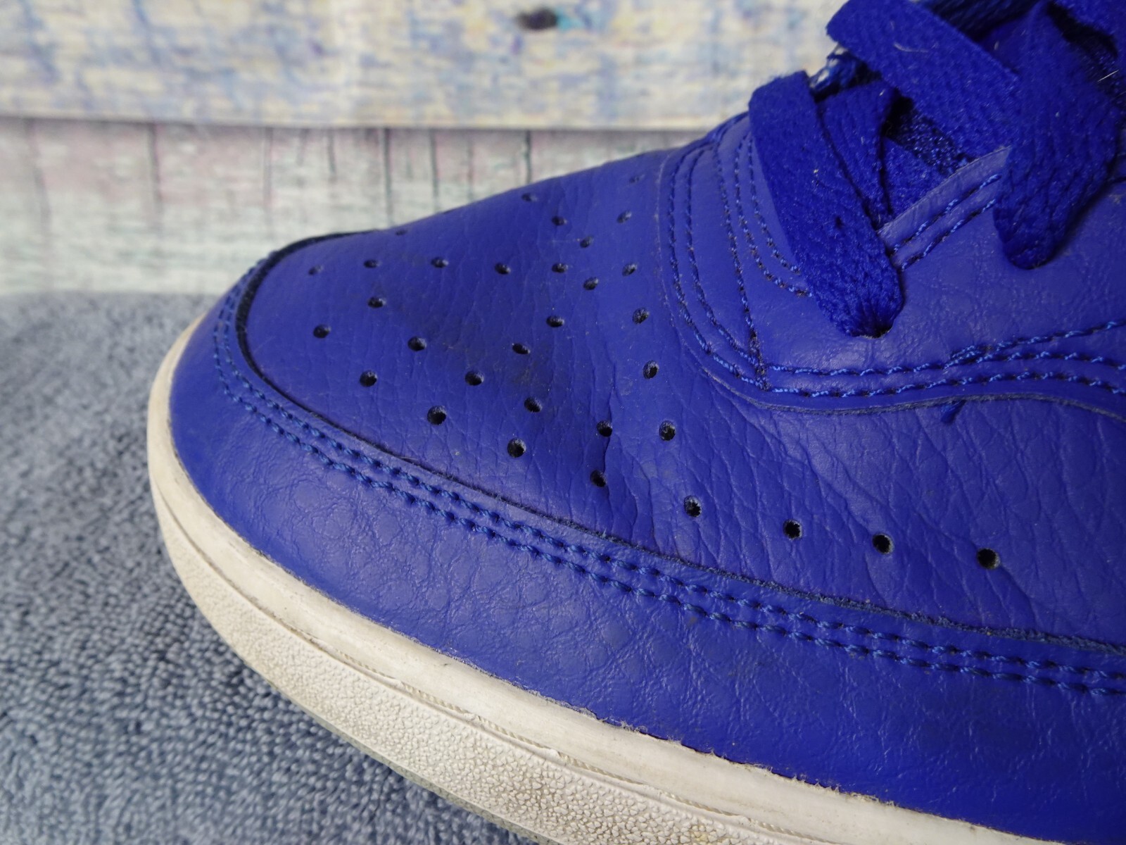 Nike Mens Court Vision Mid CD5466400 Blue Leather Ba… Gem