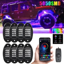 8/12 Pods RGB LED Rock Light Kit Neon Led Underglow for Truck SUV ATV OffRoad